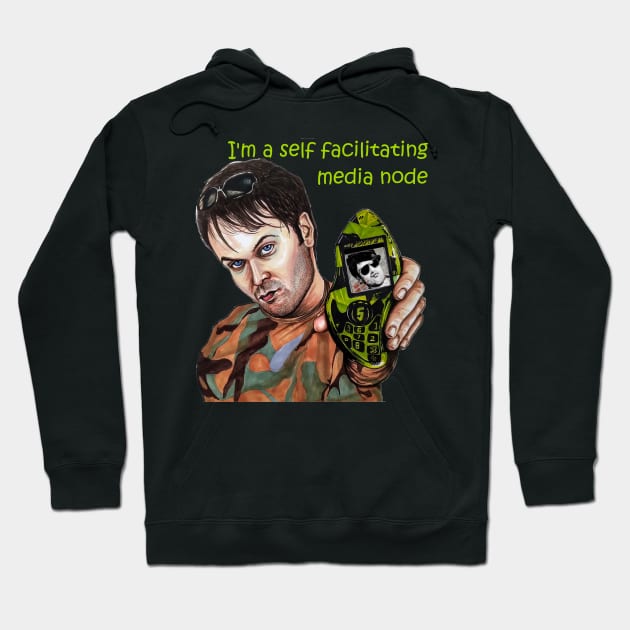 Nathan Barley fan art - "self facilitating media node" Hoodie by smadge